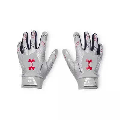 Under Armour Youth F9 Nitro USA Football Gloves - silver/navy