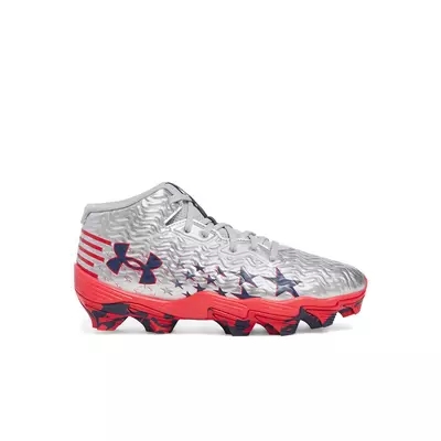 Under Armour Spotlight Hammer Jr "USA" Preschool Boys' Football Cleat - silver/navy
