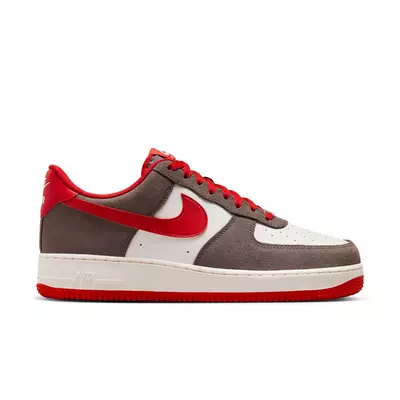 Nike Air Force 1 '07 LV8 "Cave Stone/University Red/Sail" Men's Shoe - grey/red