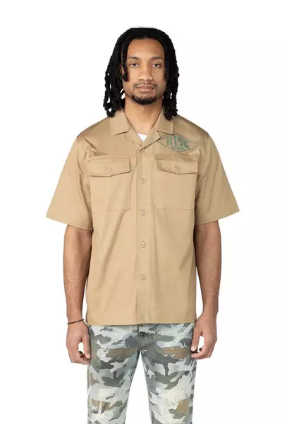 Smoke Rise Men's Tiger Supply Co Woven Shirt - khaki