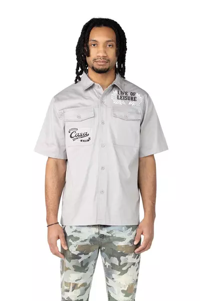 Smoke Rise Men's Casa Del Mar Shirt - lt grey