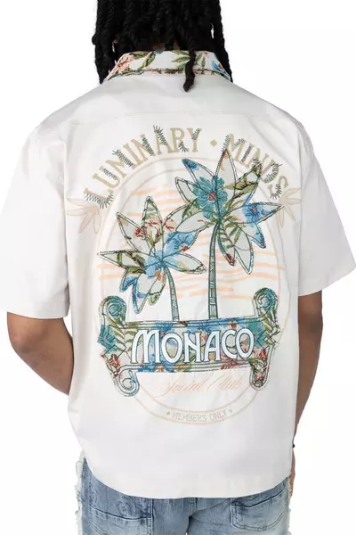 Smoke Rise Men's Monaco Tapestry Shirt - Chalk - off-white