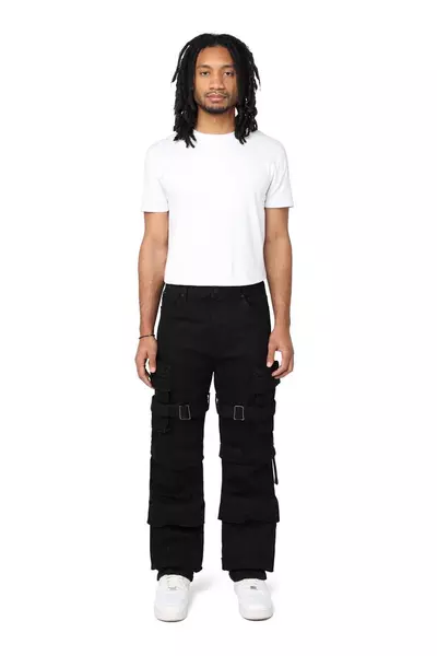 Smoke Rise Men's Retro 2-Fer Utility Pants - Jet Black - black