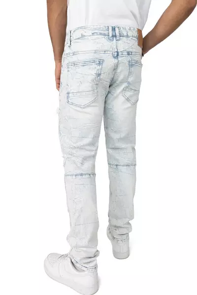 Smoke Rise Men's Brilliant Blue Slim Fit Denim Jeans - lt blue