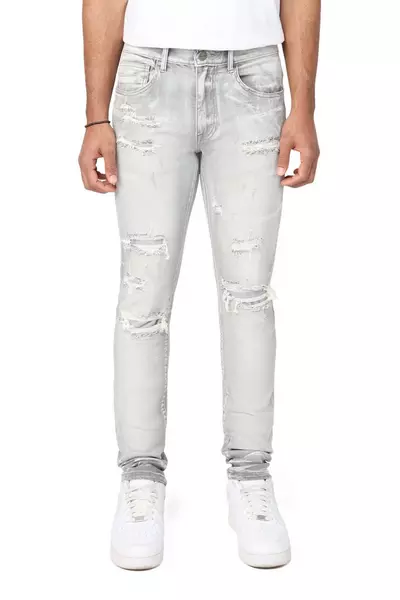 Smoke Rise Men's Slim Fit Radiant Denim Jeans - Grey - grey