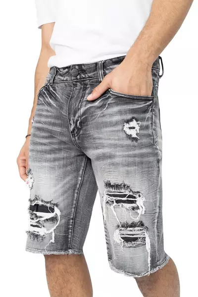 Smoke Rise Men's Agate Denim Shorts - Grey - grey