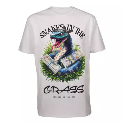 Streetz Iz Watchin Men's Snakes In The Grass Tee - white