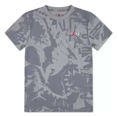Jordan Big Boys' Hi-Vis Printed Tee - Grey - grey