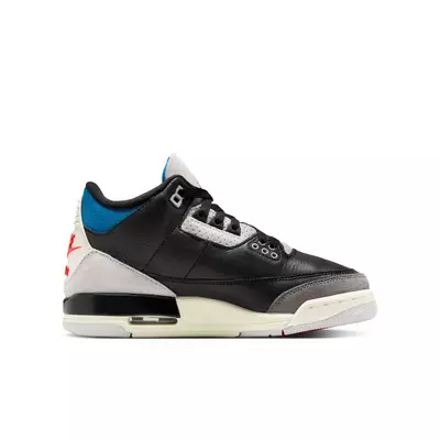Jordan 3 Retro "Rare Air" Grade School Kids' Shoe - black/chile red/neutral grey