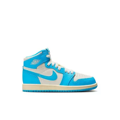 Jordan 1 Retro High OG "UNC Reimagined" Preschool Kids' Shoe - powder blue/sail
