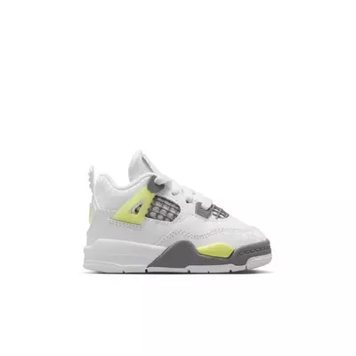 Jordan 4 Retro "Light Lemon Twist" Toddler Kids' Shoe - white/green