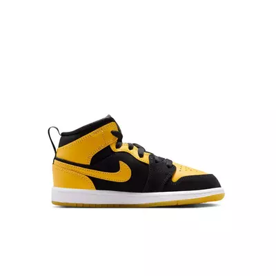 Jordan 1 Mid SE "Black/Varsity Maize/White" Preschool Boys' Shoe - yellow/black