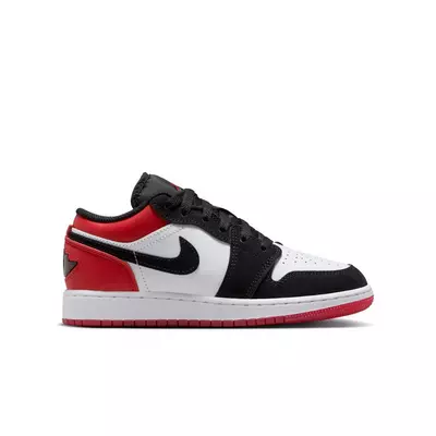 Jordan 1 Low SE "White/Black/Varsity Red" Grade School Boys' Shoe - black/white/red