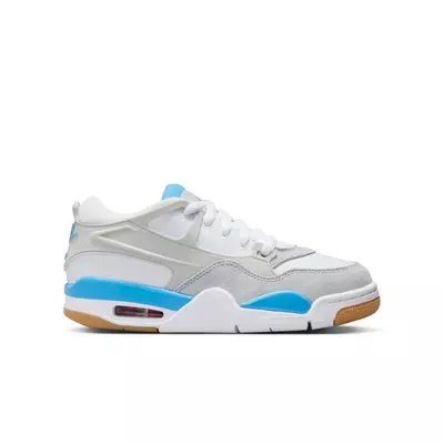 Jordan 4 RM "White/Neutral Grey" Grade School Boys' Shoe - white/carolina blue
