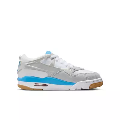 Jordan 4 RM "White/Neutral Grey" Grade School Boys' Shoe - white/carolina blue